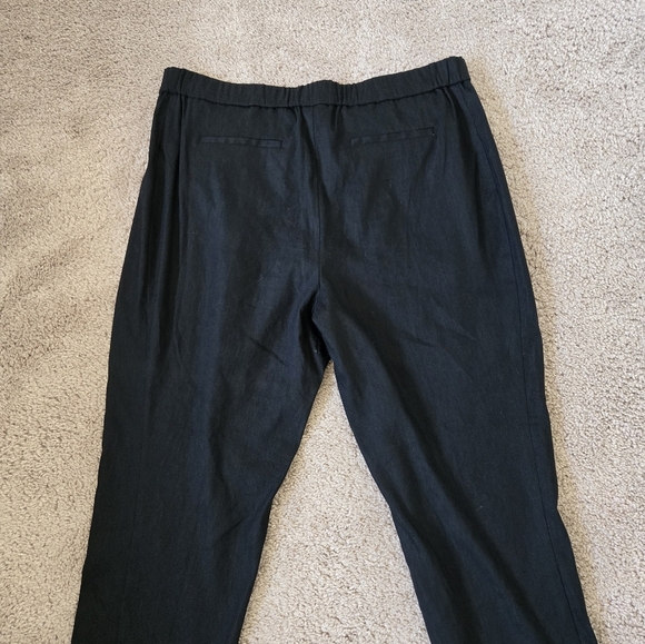 J. Jill Linen Stretch Pull On Pants Black Slim-leg Cropped Size Large New No Tag - Picture 11 of 15